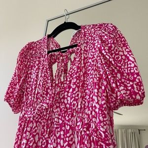 Zara Pink Short Dress Animal Print